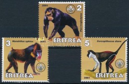 ** Eritrea 2001 Majom Sor 3 értéke - Autres & Non Classés