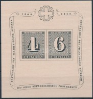 ** 1943 100 éves A Svájci Bélyeg Blokk Mi 8 - Other & Unclassified