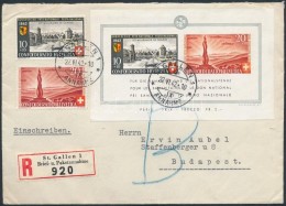 1942 Pro Patria Blokk Ajánlott Levélen Budapestre / Mi Block 7 On Registered Cover To Hungary - Otros & Sin Clasificación