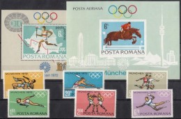 ** 1972 Nyári Olimpia Sor Mi 3012-3017 + Blokkpár 93-94 - Other & Unclassified