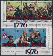 ** 1976 200 éves Az Amerikai Függetlenség Sor ívsarki 3-as Tömbökben Mi 73-78 - Sonstige & Ohne Zuordnung