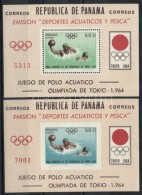 ** 1964 Tokiói Olimpia Fogazott és Vágott Blokk EltérÅ‘ Színben Mi Blokk 21+741 - Andere & Zonder Classificatie