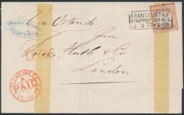 1873 Mi 27a Levélen / On Cover 'FRANKFURT' - 'LONDON' - Other & Unclassified