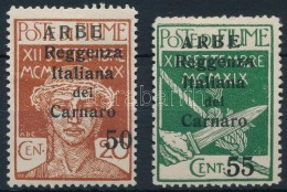 * Carnaro-sziget 1920 Forgalmi Mi 24-25 II (betapadás, Törés / Gum Disturbance, Folded) - Autres & Non Classés