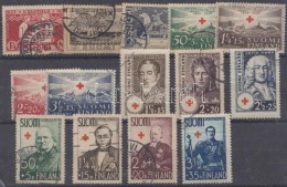 O 1935-1939 Kalevala Eposz Sor + 3 Klf Vöröskereszt Sor Mi 191-196 + 204-207 + 217-220 - Otros & Sin Clasificación