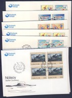 1989-1990 Mi 186-189 + 207-210 FDC-k + Négyestömb FDC-k - Autres & Non Classés