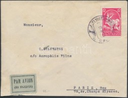 1938 Légi Levél Párizsba / Airmail Cover To Paris (hajtóka Hiány / Flap Missing) - Andere & Zonder Classificatie