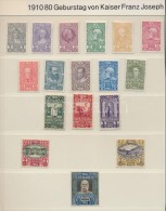 ** * 1910 A Császár 80. Születésnapja Mi 161-177, 175, 177 Javított Gumi /... - Other & Unclassified