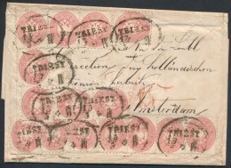 1867 Levél Hollandiába 15 X 5kr Bérmentesítéssel, 25c Portóval / Cover To... - Autres & Non Classés