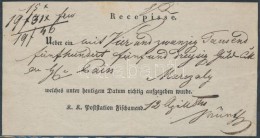 1841 Recepisse 24.535 Guldent Tartalmazó KüldeményrÅ‘l Melyet FischamendbÅ‘l Marcaliba... - Otros & Sin Clasificación