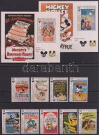 ** 1993 Walt Disney,  65 éves Miki Egér Sor Mi 1884-1894 + Blokk 276, 277, 2 Db Stecklapon - Other & Unclassified