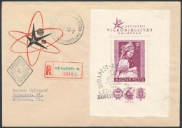 1958 Brüsszeli Világkiállítás Blokk Ajánlott FDC-n - Other & Unclassified