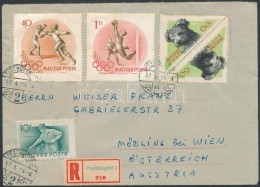 1957 Ajánlott Levél Bécsbe Látványos NégyszínÅ± Vegyes... - Otros & Sin Clasificación