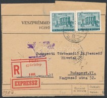 1954 Expressz-ajánlott Távirat Budapestre 4Ft Bérmnetesítéssel. Ritka... - Sonstige & Ohne Zuordnung