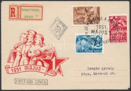 1951 Május 1 (II.) Sor Ajánlott FDC-n - Other & Unclassified