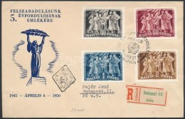 1950 Felszabadulás (II.) Sor Ajánlott FDC-n - Other & Unclassified