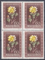 ** 1950 Virág 60f Négyestömb Több Papírránccal / Mi 1114 Block Of 4 With... - Other & Unclassified