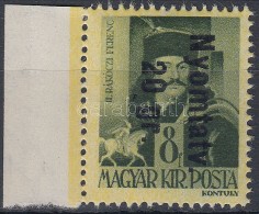 ** 1946 BetÅ±s Nyomtatv. 20gr. ívszéli Bélyeg Az '1945/60/fillér' Piros... - Other & Unclassified