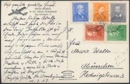 1937 Hévíz Képeslap 5 SzínÅ± Bérmentesítéssel Münchenbe - Andere & Zonder Classificatie