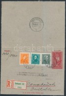 1937 Ajánlott Díjjegyes Zárt LevelezÅ‘lap + Arcképek 2f, 10f, 50f... - Autres & Non Classés