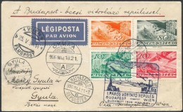 1936 Budapest - Wien 1. Páros Vontató Repülés Levél / 1st Hauling Flight Airmail... - Sonstige & Ohne Zuordnung