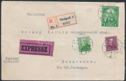 1935 Expressz Ajánlott Levél 1P 38f Bérmentesítéssel / Express Registered Cover... - Otros & Sin Clasificación