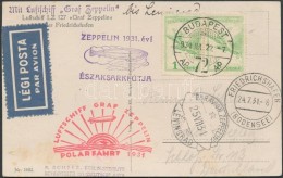 1931 Zeppelin északi Sarki útja Képeslap Leningrádi Ledobással / Zeppelin Flight... - Autres & Non Classés