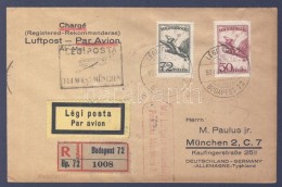 1927 Ajánlott Légi Levél 'BUDAPEST-MÜNCHEN' Légi Irányító... - Other & Unclassified