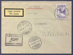 1927 Légi Levél Svájcba 'BUDAPEST - ZURICH' Légi Irányító... - Other & Unclassified