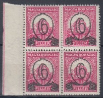 ** 1931 KisegítÅ‘ 506B ívszéli Négyestömb (48.000) / 472yA Margin Block Of 4 - Otros & Sin Clasificación