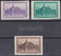 Ca. 1930 3 Db Fogazatlan Bélyegterv / 3 Different Imperforate Essays - Otros & Sin Clasificación