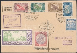 1925 Ikarusz 4 Klf érték + Koronás Madonna 3000K Légi Levélen 'BUDAPEST -... - Other & Unclassified