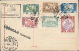 1924 I. Magyar Filatelista Nap Alkalmi LevelezÅ‘lap Esztergom-Budapest Légi Postával Küldve - Sonstige & Ohne Zuordnung