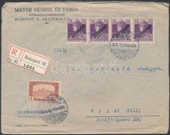 1920 Ajánlott Levél Bécsbe Károly/Köztársaság 4x15f + Magyar Posta... - Other & Unclassified