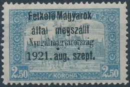 ** Nyugat-Magyarország I. 1921 Parlament 2,50K Hármaslyukasztással (45.000)  / Mi 9 With... - Otros & Sin Clasificación