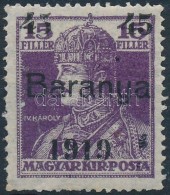 ** Baranya I. 1919 Károly 45/15f Próbanyomat, Bodor Vizsgálójellel - Andere & Zonder Classificatie