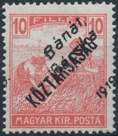 ** Bánát-Bácska 1919 Arató/Köztársaság 10f Bodor... - Sonstige & Ohne Zuordnung