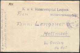 1918 Tábori Posta Levél 'K.u.k. Reservespital Leipnik' - Andere & Zonder Classificatie