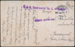 1917 Tábori Posta Képeslap 'K.u.k. Reservespital No.3. In Budapest' + 'Katonai ápolási... - Other & Unclassified