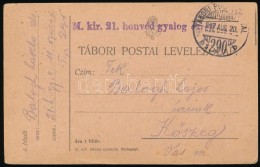 1917 Tábori Posta LevelezÅ‘lap 'M.kir. 21. Honvéd Gyalog Ezred' + 'TP 290 B' - Autres & Non Classés