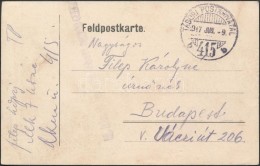 1917 Tábori Posta LevelezÅ‘lap / Field Postcard 'M.kir. 7. Honvéd Tábori ágyus Ezred' +... - Andere & Zonder Classificatie