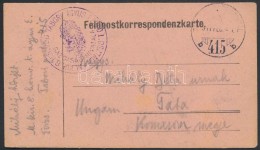 1917 Tábori Posta LevelezÅ‘lap / Field Postcard 'K. KIR. 8. HONVÉD TÁBORI ÁGYUS EZRED... - Andere & Zonder Classificatie
