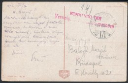 1916 Tábori Posta Képeslap / Field Postcard 'KOMMANDO DER Vereinig...' + 'HP 171' - Andere & Zonder Classificatie