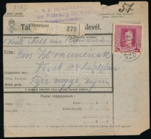 1916 Tábori Posta Szállítólevél 'K.u.K. Infanteriebaom Von Hindenburg No. V/60'... - Other & Unclassified