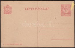 1918 Használatlan Díjjegyes LevelezÅ‘lap Lemezhibával - Otros & Sin Clasificación