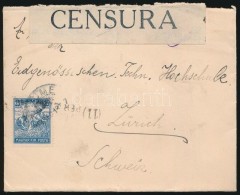 1917 Levél FiumébÅ‘l Svájcba Olasz Cenzúrával - Other & Unclassified