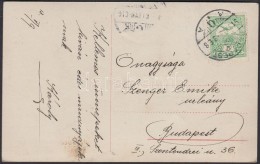 1913 1 Sorral Magasabbra Fogazott 5f Turul Bélyeg Képeslapon - Other & Unclassified