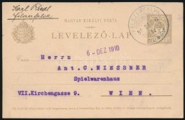 1910 LevelezÅ‘lap Bécsbe ,,FÉLSZERFALVA' - Other & Unclassified