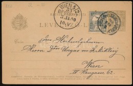 1900 Díjjegyes LevelezÅ‘lap Turul 1f Díjkiegészítéssel Bécsbe Küldve - Autres & Non Classés