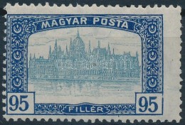 ** 1919 Magyar Posta 95f Elfogazott Bélyeg ErÅ‘sen Eltolódott Középrésszel - Other & Unclassified
